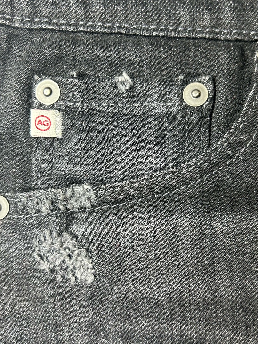 Ag Adriano Goldschmied Black Denim Cutoff Shorts - Picture 7 of 10